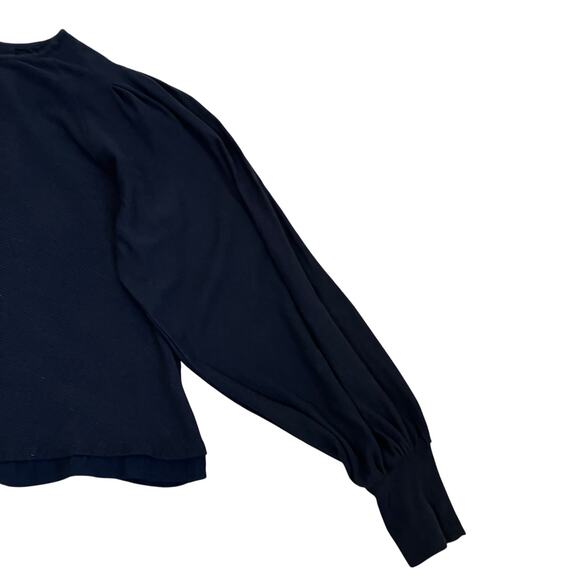 Free People Sz L Billie Ribbed Pleated Top with Blouson Sleeves - Picture 11 of 16